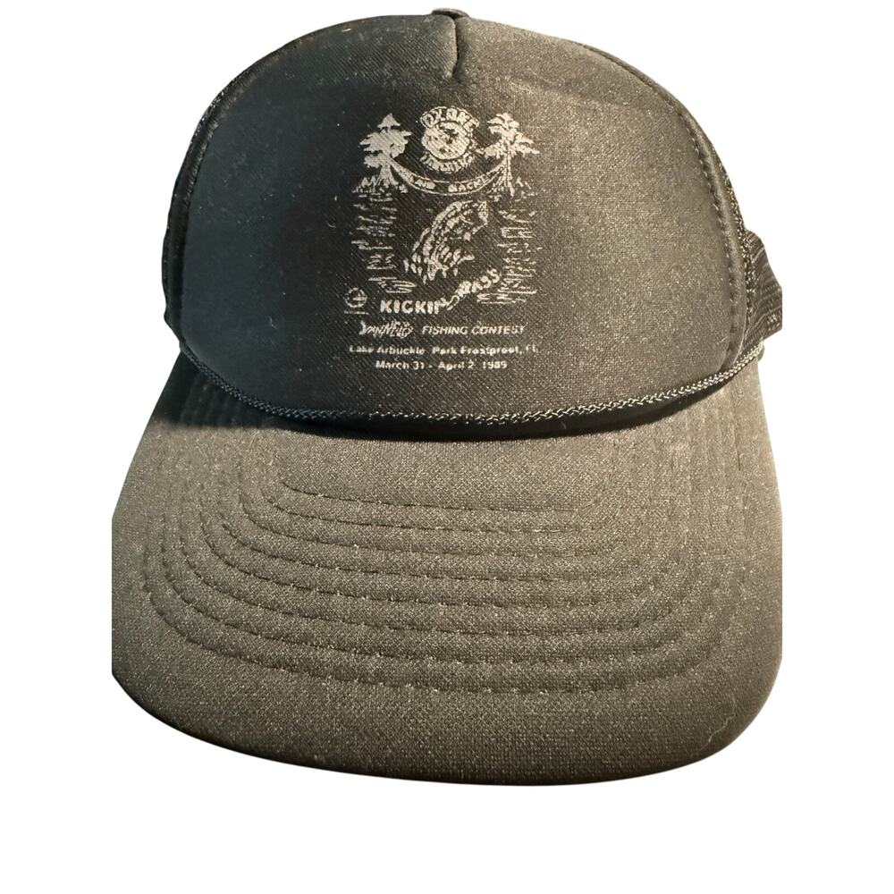 Vintage 1989 Kickin' Bass Fishing Contest Ozark Mountain Snapback Trucker Hat
